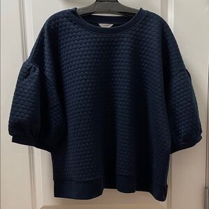 Caslon Navy Textured Sweatshirt